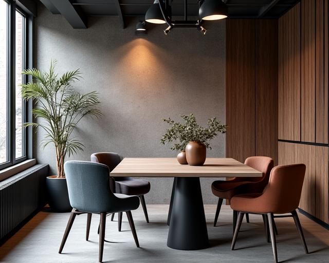 Comedor de estilo industrial-moderno de la colección Urbano.