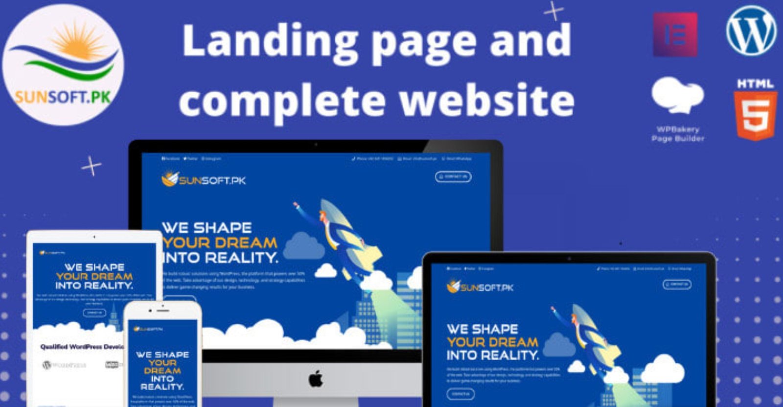 I will create landing page and complete wordpress website