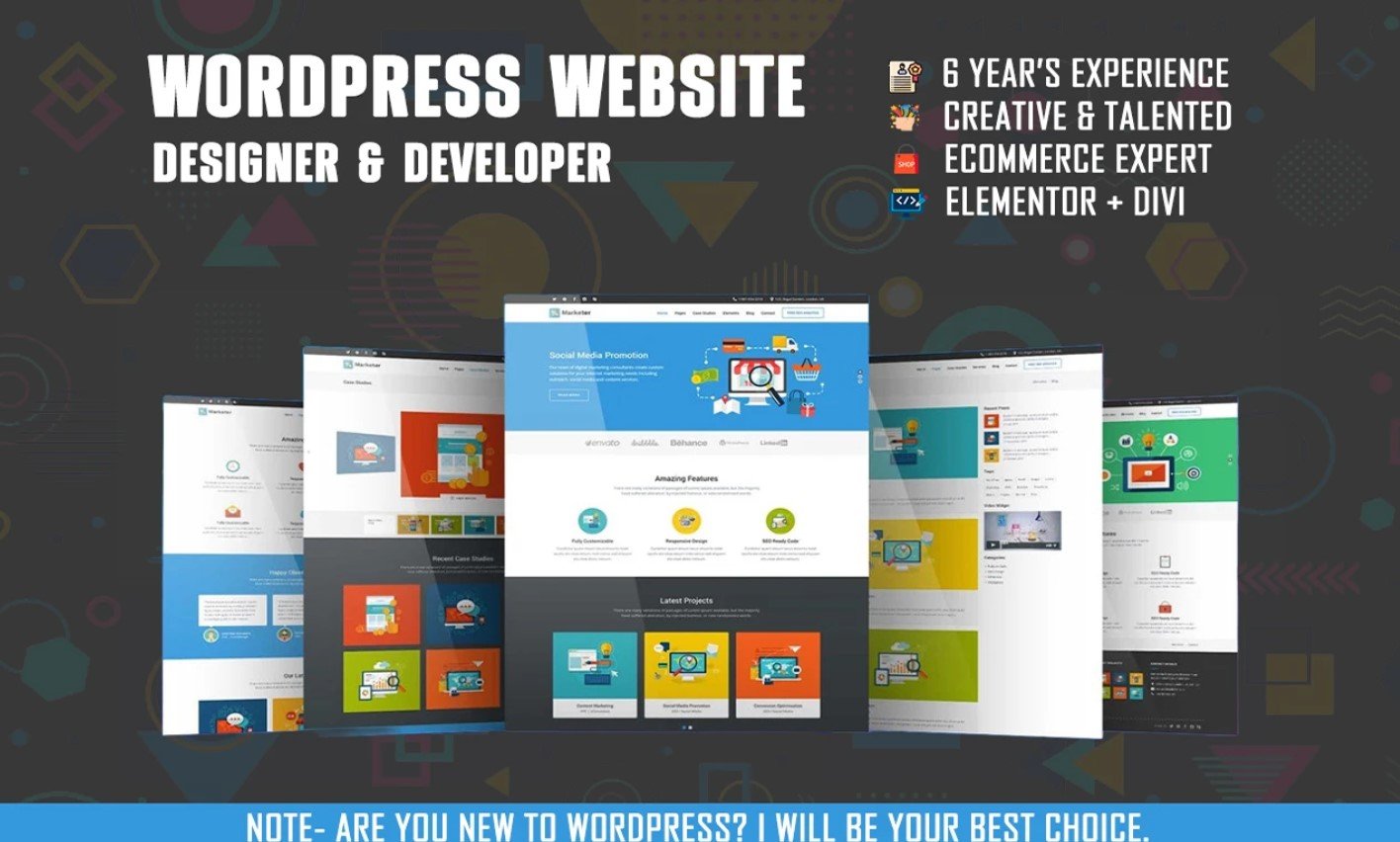 I will develop a modern and responsive wordpress website design