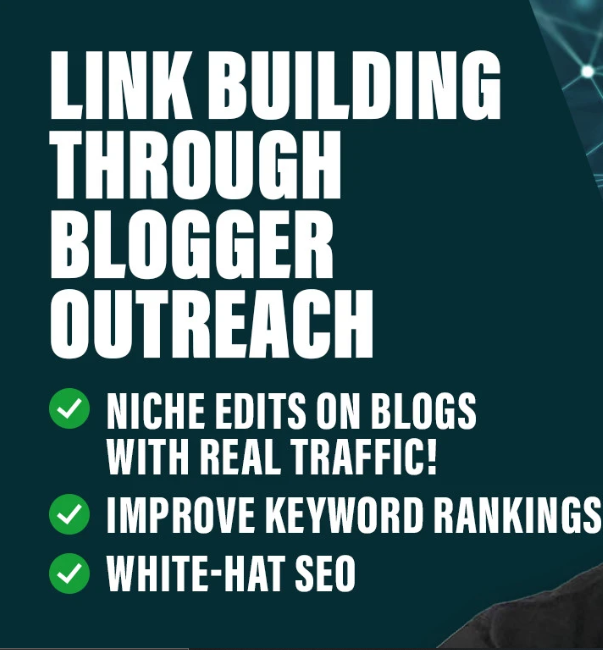 I will do SEO backlink building through blogger outreach for sites with real traffic