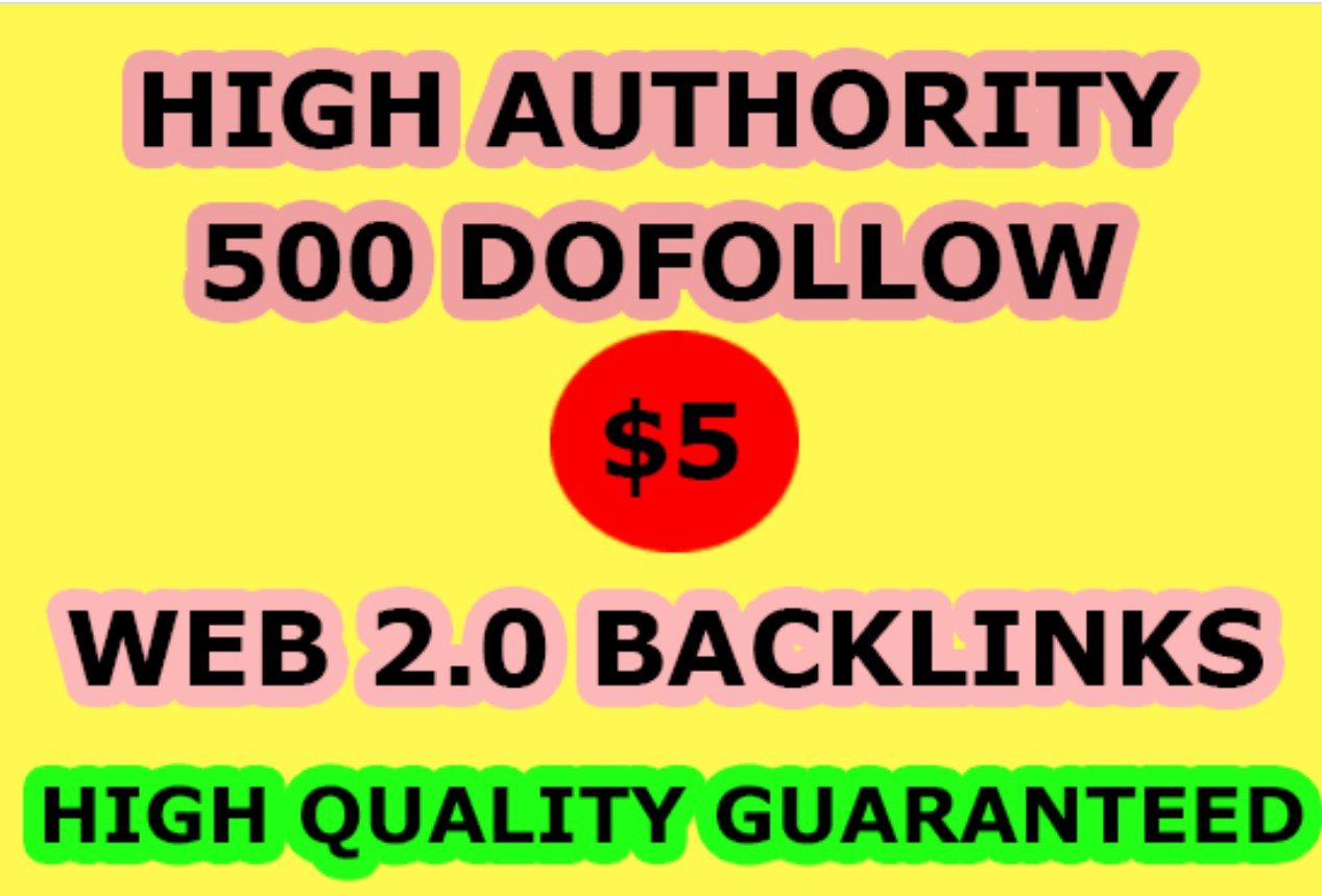 I will do 500 dofollow web 2 0 blog contextual SEO backlinks