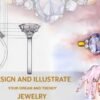 I will draw fashionable jewelry design sketch for collections