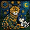 I will create Feline Nocturne Series 5 High-Res Digital Art Downloads