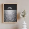 I will create Ocean Print  Ocean Wall Art  Moon Wall Decor  Black and White Photography