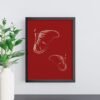 I will provide Butterfly Red Minimalist Poster