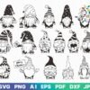 Christmas Gnome Bundle SVG  PNG  PDF – Festive Doodle Gnomes for Cricut