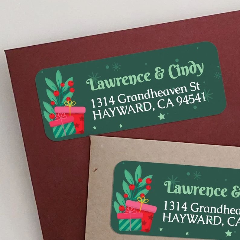 Festive Christmas Return Address Labels – Personalized and Customized