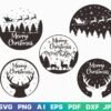 Christmas Scene With Santa SVG  Merry Christmas SVG  Cut File for Cricut  Commercial Use  Silhouette DXF File  Christmas Decoration