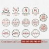 Christmas Wreath SVG Bundle – Personalized Family Name  Monograms & Holiday Cut Files