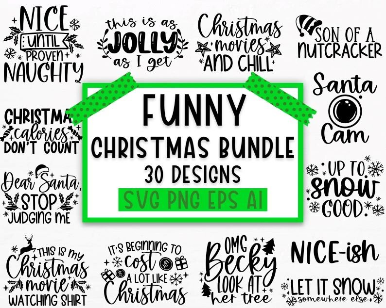 Hilarious Christmas SVG Bundle   Perfect for Festive Crafting