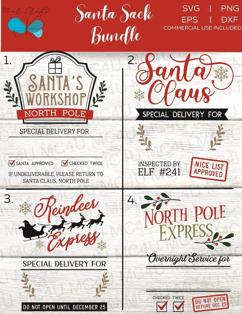 Santa Sacks SVG Design Bundle – Festive Reindeer Express Collection