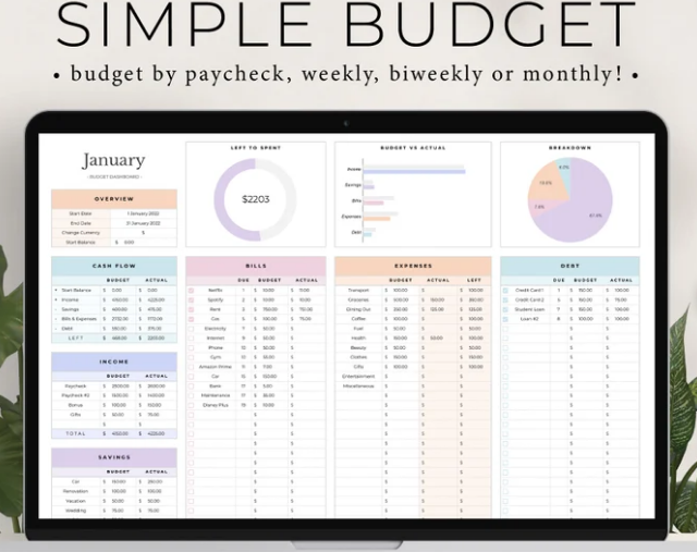 I will create Budget Planner for Google Sheets, Monthly Budget Spreadsheet and  Weekly Budget Template