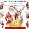 Festive Clipart Wonderland – 27 Santa with Reindeer Christmas Delights