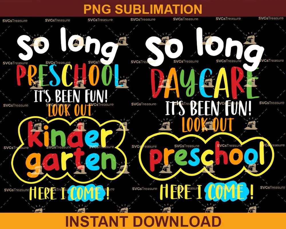 So Long Pre-K It’s Been Fun! Look Out Kindergarten Here I Come SVG  Pre K Kindergarten  1st Grade Instant Download