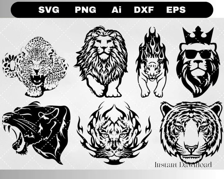 High-Quality Tiger SVG Clipart and Cut File