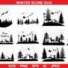  Winter Christmas Scene SVG Bundle – Santa  Reindeer  and More!
