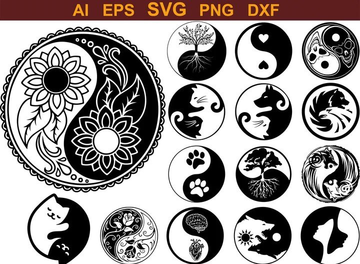 I will provide a premium Yin and Yang Clip Art SVG Bundle for your projects