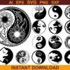 Yin and Yang SVG Files Bundle | Yin-Yang Cut Files | Yin and Yang Vector Files | Yin and Yang Silhouette | Yin and Yang Clip Art | CNC Files