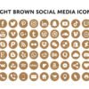 I will create Light brown social media icons bundle