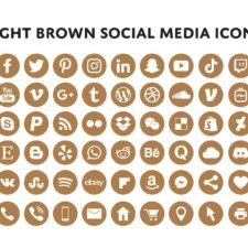 I Will Create Light Brown Social Media Icons Bundle - Labor Per Hour