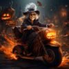 I will provide a witch on a scooter rushes to Halloween  witch  digital art  scooter  greeting card