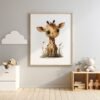 I will create Cute Baby Giraffe Safari Nursery Art Print