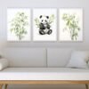 I will create Set of 3  Panda Art Print  Nursery Wall Art