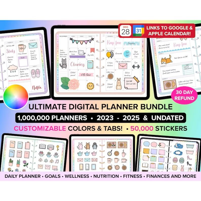 I will create Digital Planner 2024 2025 Undated Digital Planners Goodnotes Planner iPad Planner Daily Planner Weekly Planner