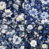 I will create Seamless Floral Pattern  Blue Navy & White   Set of 4