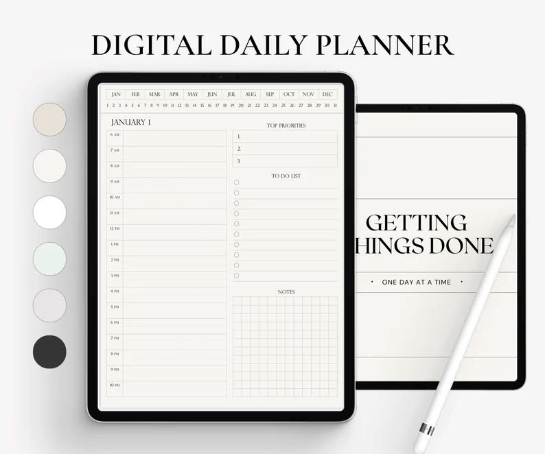 I will create Digital Daily Planner  Portrait Digital Planner  iPad 365 day planner  Daily Schedule  iPad Planner  GoodNotes Planner  Notability Planne